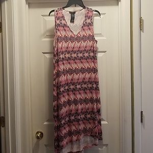 Tank dress high low multi colored